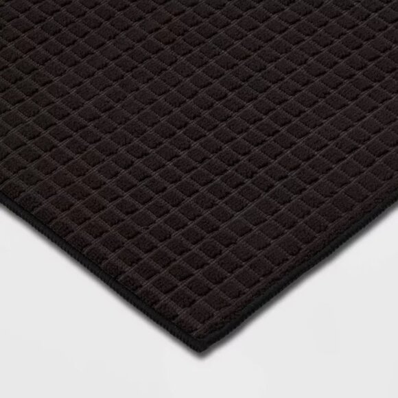 100% Polyester 15" x 20" Kitchen Drying Mat - Black - Picture 2 of 3